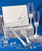 Product Cover FASHIONCRAFT Fashion Craft 2496 Interlocking Heart Themed Wedding Day Accessory Set, White