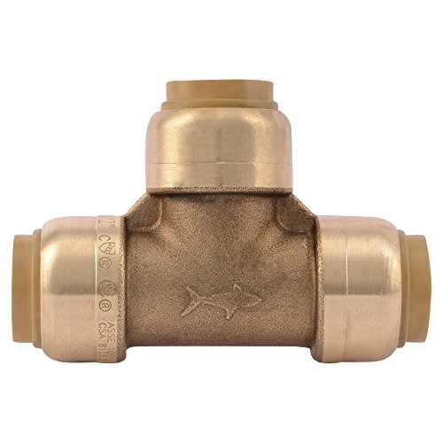 Product Cover SharkBite U370LFA Tee Plumbing Pipe Connector 3/4 In, PEX Fittings, Push-to-Connect, Copper, CPVC, 3/4-Inch by 3/4-Inch by 3/4-Inch