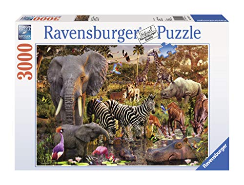 Product Cover Ravensburger African Animals 3000 Piece Jigsaw Puzzle for Adults - Softclick Technology Means Pieces Fit Together Perfectly