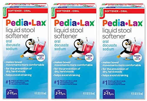 Product Cover Pedia-Lax Liquid Stool Softener | Gentle Stool Softener that Prevents Kid's Constipation | Fruit Punch Flavor, 4 Fl Oz (Pack of 3)