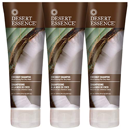 Product Cover Desert Essence Coconut Shampoo - 8 Fl Ounce - Pack of 3 - Intense Moisturization - Healthy Hair - Restores Natural Luster - Coconut Oil - Jojoba Oil - Olive Oil - Cruelty-Free - No Parabens