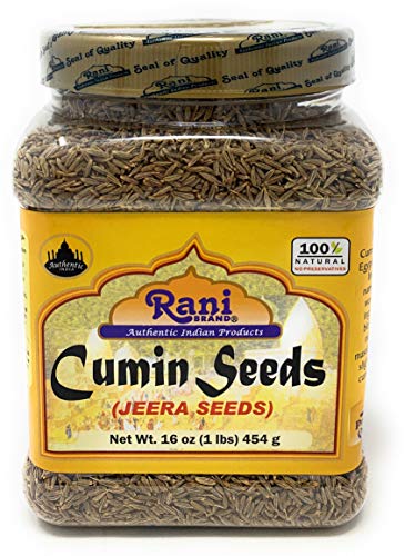 Product Cover Rani Cumin Seeds Whole (Jeera) Spice 16oz (454g) 1lb PET Jar ~ All Natural | Gluten Friendly Ingredients | NON-GMO | Vegan | Indian Origin