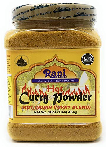 Product Cover Rani Curry Powder Hot Natural 11-Spice Blend 1lb (16oz) ~ Salt Free | Vegan | Gluten Free Ingredients | NON-GMO