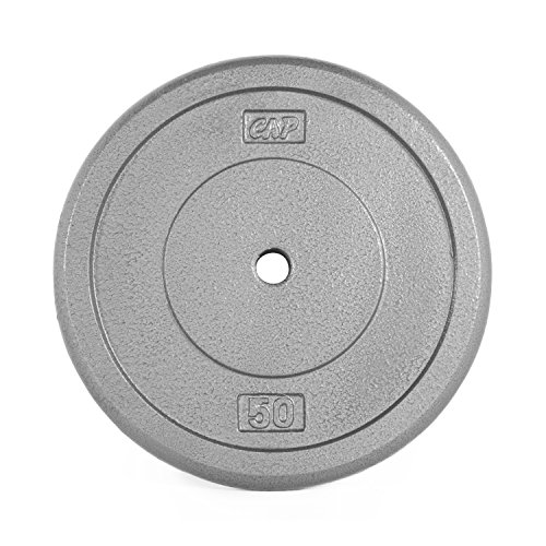 Product Cover CAP Barbell Cast Iron Standard 1-Inch Weight Plates, Gray, Single, 50 Pound