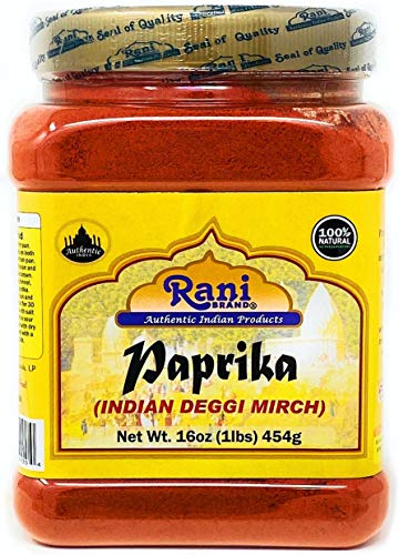 Product Cover Rani Paprika (Deggi Mirch) Spice Powder, Ground 16oz (454g) ~ All Natural, Salt-Free | Vegan | No Colors | Gluten Free Ingredients | NON-GMO | Indian Origin