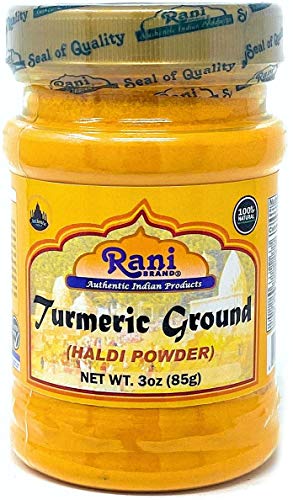 Product Cover Rani Natural Turmeric (Haldi) Root Powder Spice, (High Curcumin Content) 3oz (85g) ~ 100% Pure, Salt Free | Vegan | Gluten Free Ingredients | NON-GMO | Indian Origin