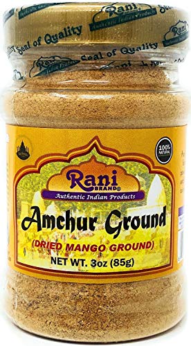 Product Cover Rani Amchur (Mango) Ground Powder Spice 3oz (85g) ~ All Natural, Indian Origin | No Color | Gluten Free Ingredients | Vegan | NON-GMO | No Salt or fillers
