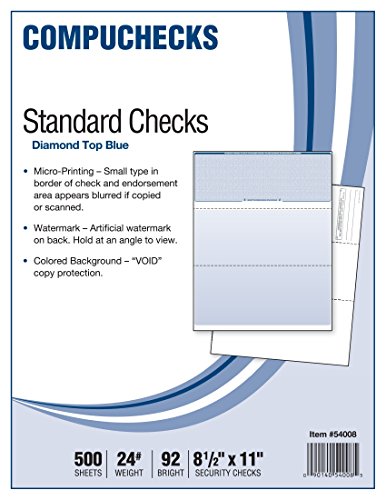 Product Cover Compuchecks 2002 500 Blank Check Stock Check on Top Blue Diamond