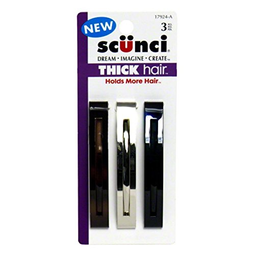 Product Cover Scunci Thick Hair Open Slide Metal Barrettes 3-Pcs Per Pack (1-Pack)