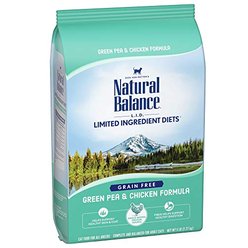 Product Cover Natural Balance L.I.D. Limited Ingredient Diets Dry Cat Food, Grain Free, Green Pea & Chicken Formula, 5-Pound