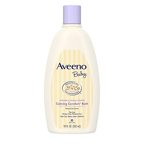 Product Cover Aveeno Baby Calming Comfort Bath with Relaxing Lavender & Vanilla Scents, Hypoallergenic & Tear-Free Formula, Paraben- & Phthalate-Free, 18 Fl Oz (Pack of 1)