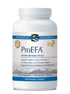 Product Cover Nordic Naturals ProEFA 3-6-9 - Fish Oil and Borage Oil, 270 mg EPA, 180 mg DHA, 70 mg GLA, 180 mg Oleic Acid, Balance of Omegas 3, 6, and 9 for Heart, Brain, and Immune Health*, 180 Soft Gels