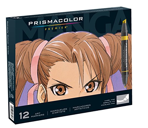 Product Cover Prismacolor 1759444 Premier Double-Ended Art Markers, Fine and Chisel Tip, Manga Colors, 12-Count