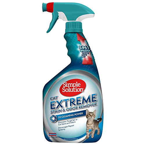 Product Cover Simple Solution Cat Extreme Pet Stain and Odor Remover | Enzymatic Cleaner with 3X Pro-Bacteria Cleaning Power | 32 Ounces