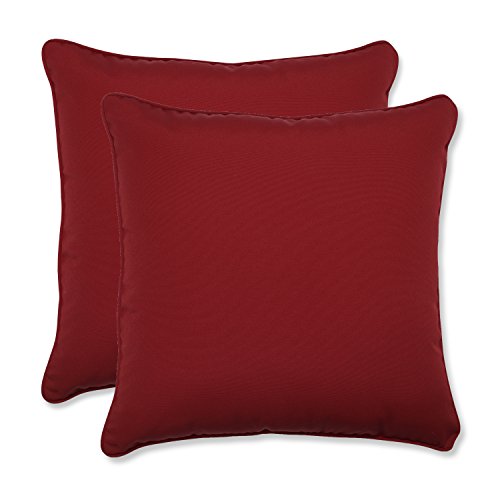 Product Cover Pillow Perfect Decorative Red Solid Toss Pillows, Square, 2-Pack