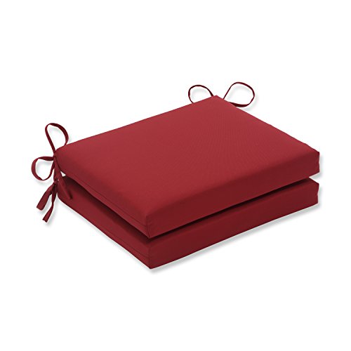 Product Cover Pillow Perfect Indoor/Outdoor Red Solid Seat Cushion Squared, 2-Pack
