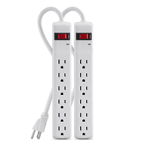 Product Cover Belkin F5C048-2 6-Outlet Power Strip Surge Protector with 2-Foot Power Cord, 200 Joules (2-Pack)