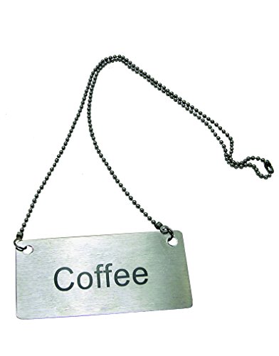 Product Cover Update International CS-CFE Stainless Steel Beverage Chain Sign, Coffee, Stainless Steel