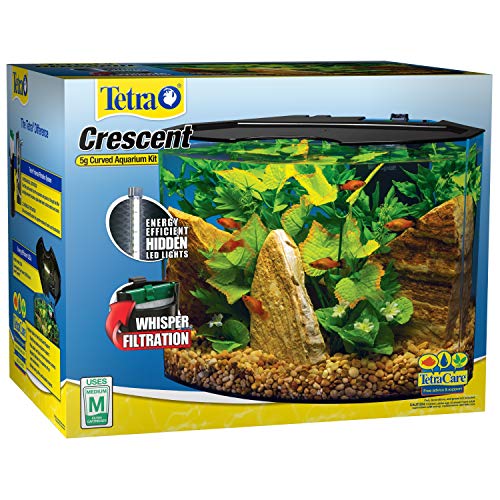 Product Cover Tetra Crescent aquarium Kit 5 Gallons, Curved-Front Tank With LEDs