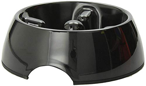 Product Cover Dogit Go Slow Anti-Gulping Dog Bowl, Slow Feeding Dog Dish Suitable for Wet or Dry Food, Medium, Black
