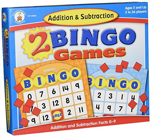 Product Cover Addition and Subtraction Bingo Board Games Carson-Dellosa (140038) Ages 7 and Up