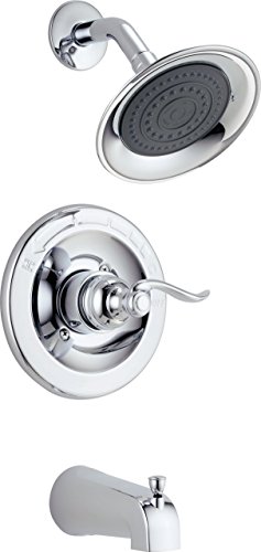 Product Cover Delta Faucet Windemere Single-Function Tub and Shower Trim Kit with Single-Spray Shower Head, Chrome BT14496 (Valve Not Included)