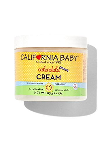 Product Cover California Baby Calendula Moisturizing Cream (4 oz.) Hydrates Soft, Sensitive Skin | Plant-Based, Vegan Friendly | Soothes irritation caused by dry skin on Face, Arms and Body.