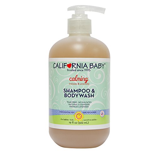 Product Cover California Baby Calming Shampoo and Body Wash - Hair, Face, and Body | Gentle, Allergy Tested | Dry, Sensitive Skin, 19 Ounces
