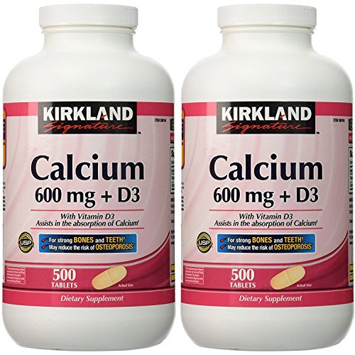 Product Cover 2 Pack Kirkland Signature Calcium 600 mg + D3, 500 Tablets Each