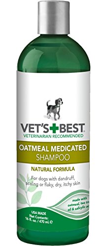 Product Cover Vet's Best Medicated Oatmeal Shampoo for Dogs | Soothes Dog Dry Skin | Cleans, Moisturizes, and Conditions Skin and Coat | 16 Ounces