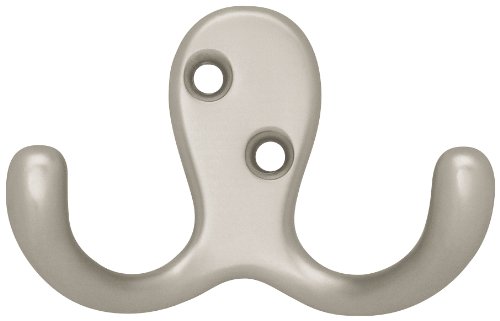 Product Cover LIBERTY B46114Q-SN-C5 Double Prong Robe Hook, Satin Nickel, Matte Nickel