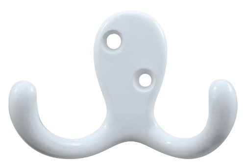 Product Cover Liberty Hardware B46114Q-W-C5 Double Prong Robe Hook, White