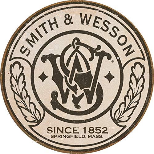 Product Cover Desperate Enterprises Smith & Wesson - Round Tin Sign, 11.75
