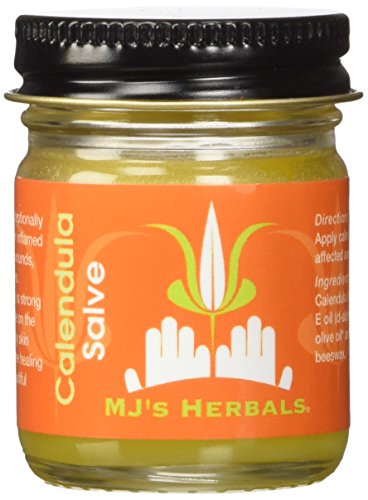 Product Cover MJ's Herbals Calendula Salve 1 Ounce Concentrate: Sensitive Skin Treatment, Organic, No Gluten, No Synthetics, No Parabens, No Petroleum, No Artificial Fragrance (Balm, Ointment, Cream, Moisturizer)