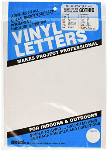 Product Cover Graphic Products Duro 3/4-inch Gothic Vinyl Letters and Numbers Set, White
