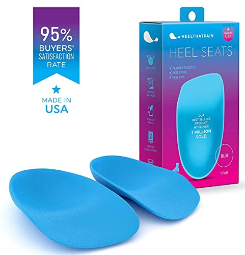 Product Cover Heel That Pain Plantar Fasciitis Insoles | Heel Seats Foot Orthotic Inserts, Heel Cups for Heel Pain and Heel Spurs | Patented, Clinically Proven, 100% Guaranteed | Blue, Medium (W 6.5-10, M 5-8)