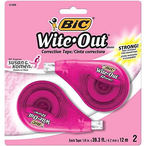 Product Cover BIC Wite-Out Brand EZ Correct Correction Tape Supporting Susan G. Komen, 2-Count