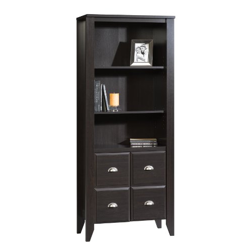 Product Cover Sauder Shoal Creek Library with Doors, Jamocha Wood finish
