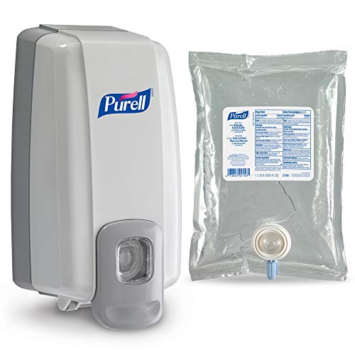 Product Cover PURELL Advanced Hand Sanitizer NXT Starter Kit, 1 - 1000 mL Gel Hand Sanitizer Refill + 1 PURELL NXT SPACE SAVER Dove Grey Push-Style Dispenser - 2156-D1