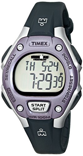 Product Cover Timex Women's Ironman 30-Lap Digital Quartz Mid-Size Watch, Black/Lilac - T5K410