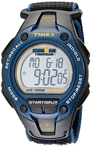 Product Cover Timex Men's T5K413 Ironman Classic 30 Oversized Black/Blue/Yellow Fast Velcro watch