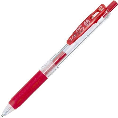 Product Cover Zebra Sarasa Clip Gel Ink Ballpoint Pen, 0.4mm Tip, Red, Pack of 10