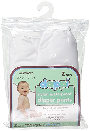 Product Cover Dappi Waterproof 100% Nylon Diaper Pants, 2 Pack, White, Newborn