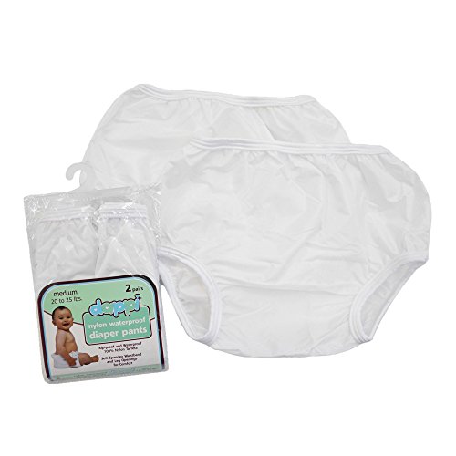 Product Cover Dappi Waterproof 100% Nylon Diaper Pants, White, Medium (2 Count)