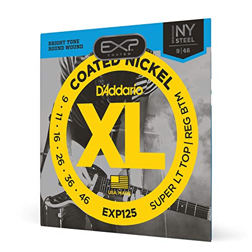 Product Cover D'Addario EXP125 Coated Electric Guitar Strings, Super Light Top/Regular Bottom, 9-46