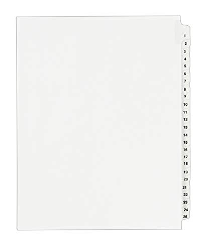 Product Cover Avery Legal Dividers, Standard Collated Sets, Letter Size, Side Tabs, 1-25 Tab Set (01330)