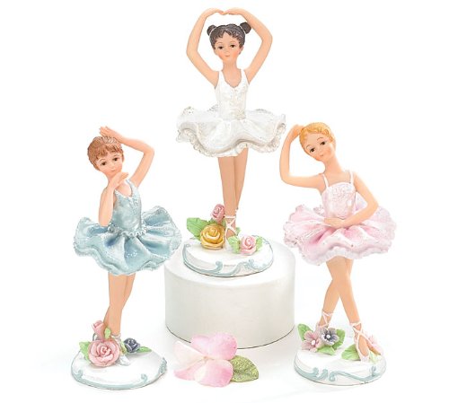 Product Cover Set of 3 Ballerina Girl Figurines Sweet Poses Ballet