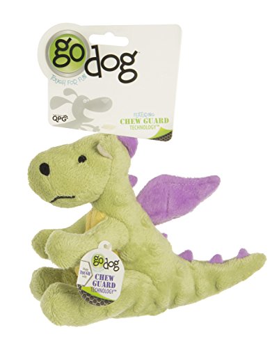 Product Cover goDog Dragon With Chew Guard Technology Tough Plush Dog Toy, Lime, Small