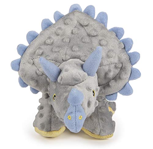 Product Cover goDog Dinos Triceratops With Chew Guard Technology Tough Plush Dog Toy, Grey, Large