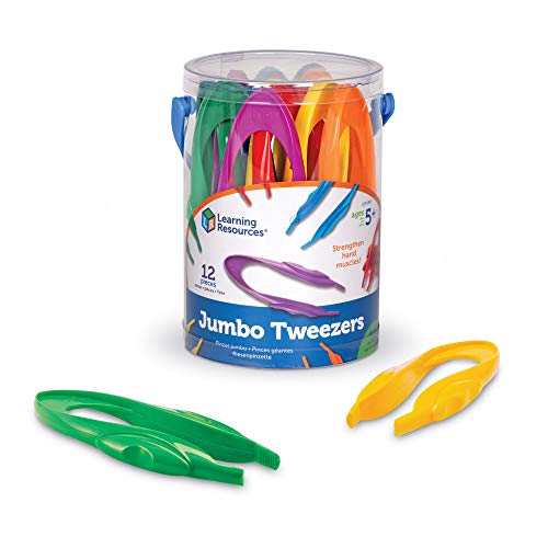 Product Cover Learning Resources Jumbo Tweezers, Sorting & Counting, Toddler Fine Motor Skill Development,  Set Of 12